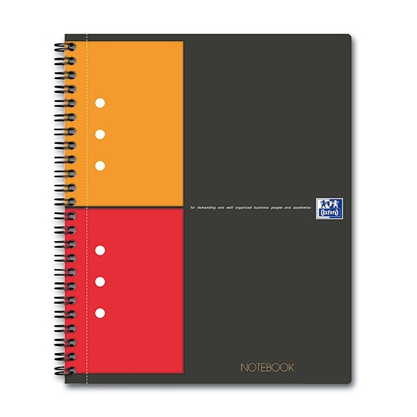 Oxford International black A5 checked spiral lecture block, 80 sheets 100101849 260003 - 1