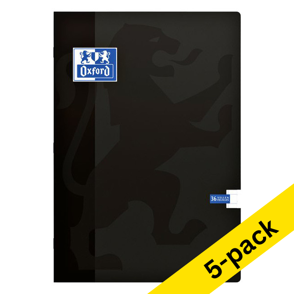 Notepad checkered A4 | 10mm | black | Oxford Classic | 36 sheets | 5-pack 201510 - 1