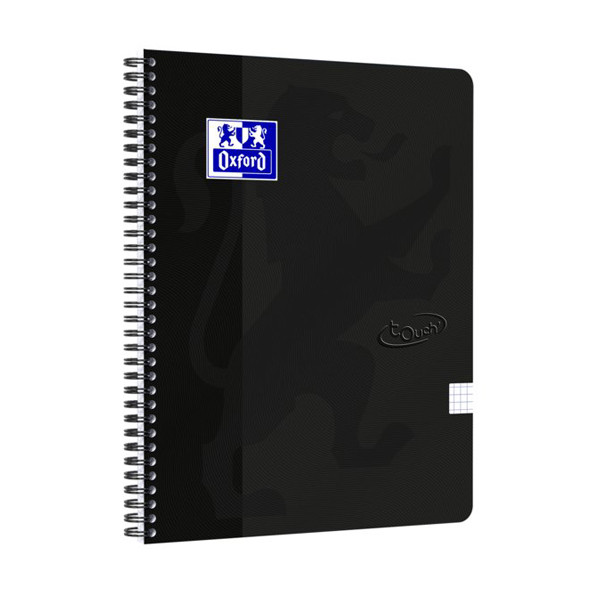 Notepad checkered spiral A4+ | black | Oxford Touch | 70 sheets 260149 - 1