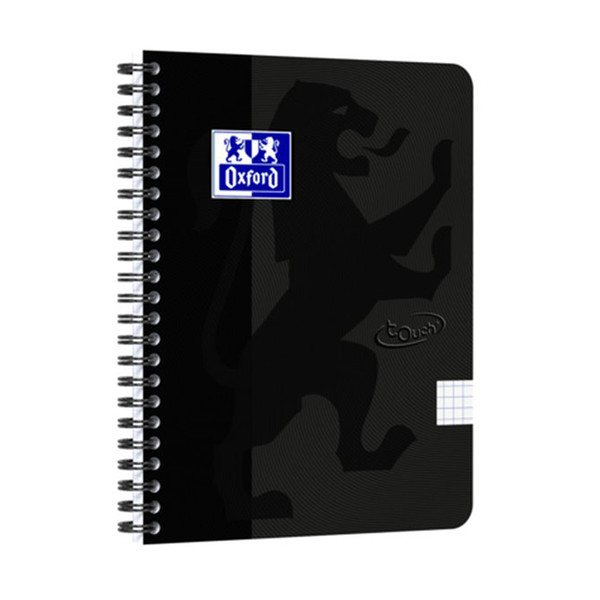 Notepad checkered spiral A5 | black | Oxford Touch | 70 sheets 260156 - 1