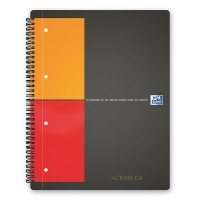 Notepad checkered spiral Activebook A4 | 5mm | black/orange | Oxford | 80 sheets 260040