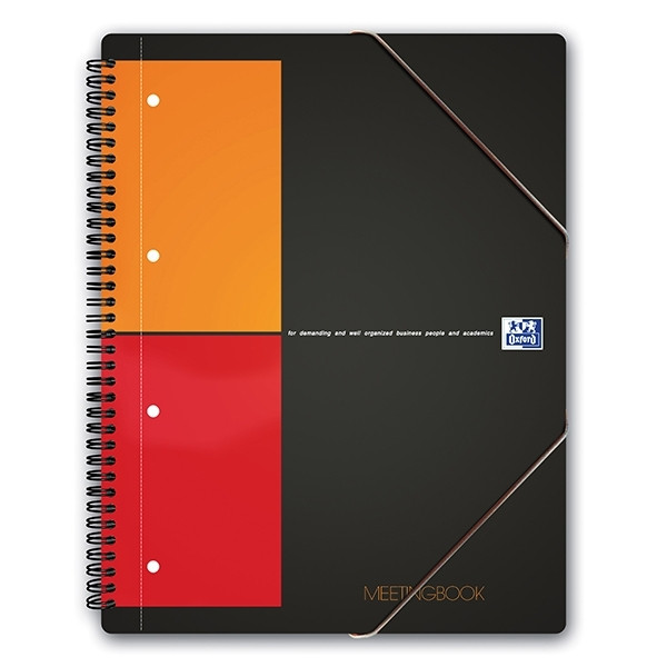Notepad checkered spiral Meeting book A4 | 5mm | black/orange | Oxford | 80 sheets 260005 - 1