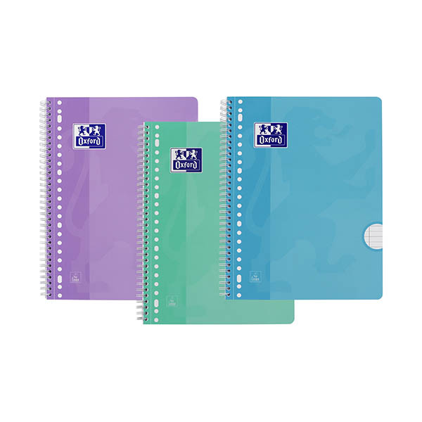 Notepad lecture block A4+ | assorted pastel colours | Oxford School | 80 sheets | 3-pack 260296 - 1