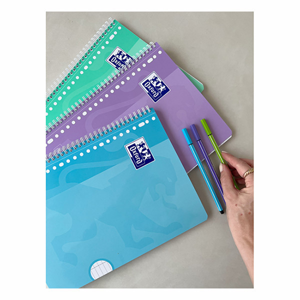 Notepad lecture block A5+ | assorted pastel colours | Oxford School | 80 sheets | 3-pack 260297 - 6