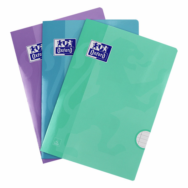 Notepad lined A4 | assorted pastel colours | Oxford School | 36 sheets | 3-pack 260299 - 6