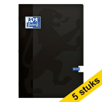 Notepad lined A4 | black | Oxford Classic | 36 sheets | 5-pack