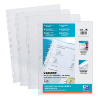 Plastic punched pocket A4, 12-hole | 70 micron | Oxford Vario-Zipp | 10-pack 260273