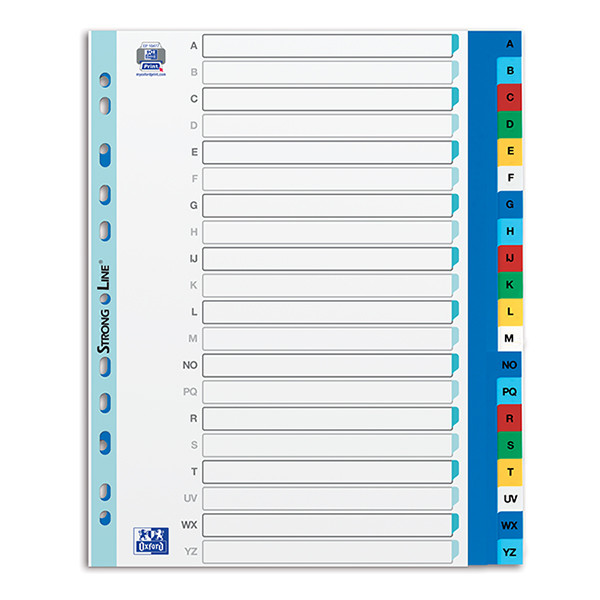 Plastic tabs A-Z (20 coloured tabs) | A4 XL, 11-hole | Oxford 237533 - 1