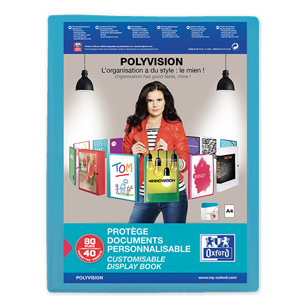 Oxford PolyVision blue A4 display book (40-pages) 100206231 237556 - 1