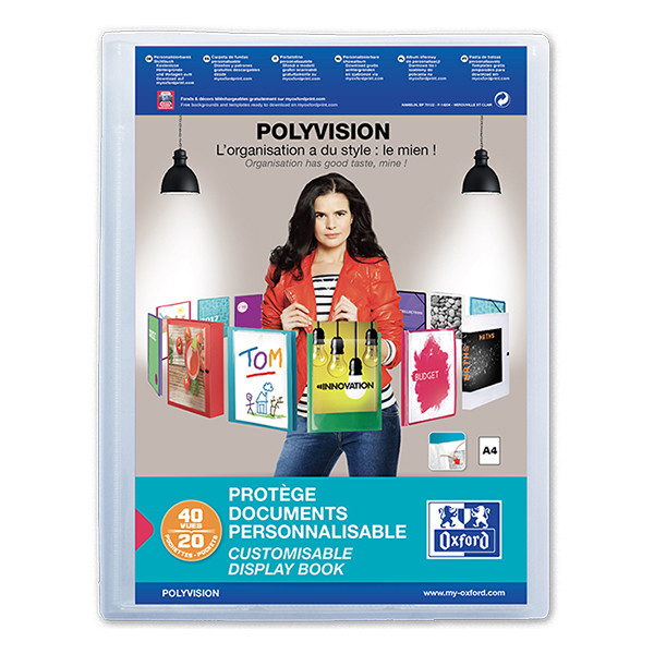 Oxford PolyVision transparent A4 display  folder (20-pages) 100206088 237553 - 1