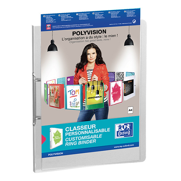 Oxford Poly Vision A4-ring binder with two O-rings transparent (25mm) 100201408 237563 - 1