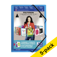 Oxford Polyvision blue A4 customisable elastic folder (5-pack)