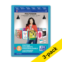 Oxford Polyvision blue A4 display book (20-pages)(3-pack)