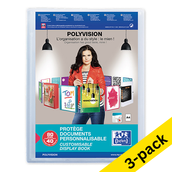 Oxford Polyvision transparent A4 display folder (3 x 40-pockets) 260310 - 1