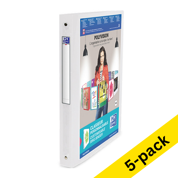 Oxford Polyvision transparent A4 ring binder with 4 O-rings, 20mm (5-pack) 260314 - 1