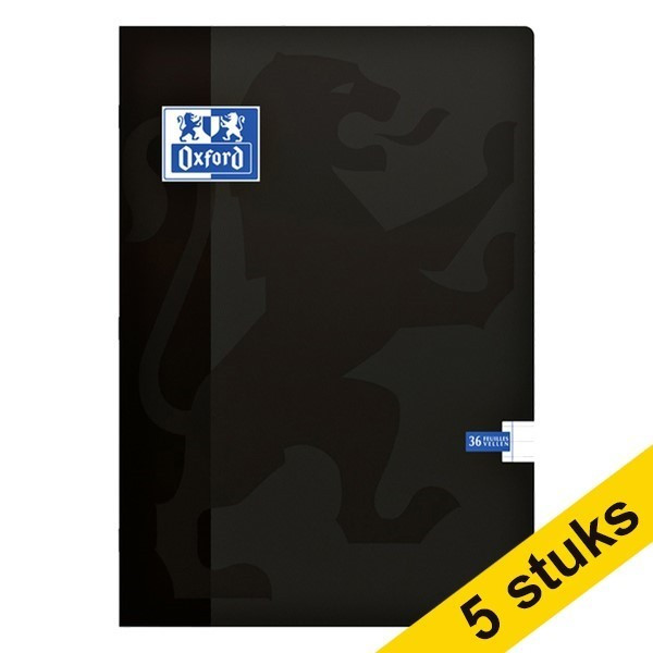 Oxford School black A4 lined exercise book 36 sheets (5 x 36-pack) 201508 - 1