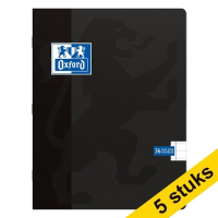 Oxford School lined exercise book 210mm x 165mm 36 sheets black (5 x 36-pack)