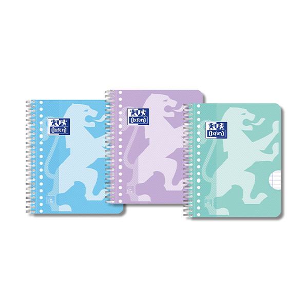 Oxford School pastel A5+ lined spiral college pad with 17-hole, 90 grams (80 sheets) (3-pack) 400171666 260297 - 1