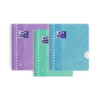 Oxford School pastel A5+ lined spiral college pad with 17-hole, 90 grams (80 sheets) (3-pack) 260297