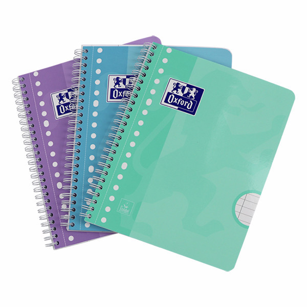 Oxford School pastel A5+ lined spiral college pad with 17-hole, 90 grams (80 sheets) (3-pack) 260297 - 2