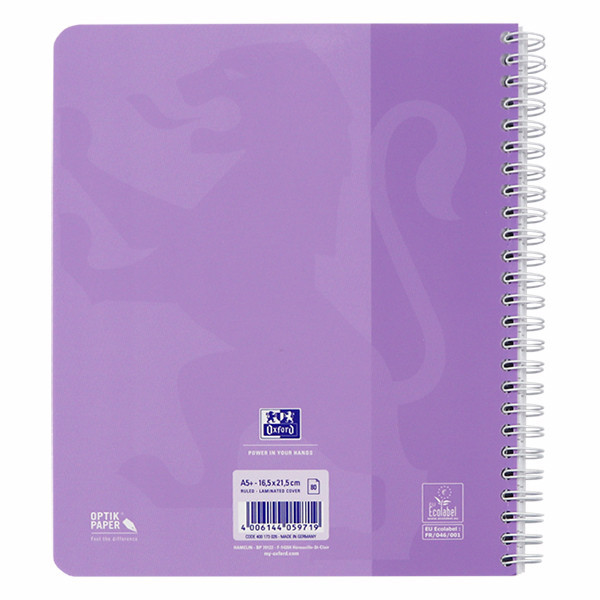 Oxford School pastel A5+ lined spiral college pad with 17-hole, 90 grams (80 sheets) (3-pack) 260297 - 4