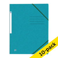 Oxford Top File+ aqua A4 cardboard elastic folder (10-pack)  260163