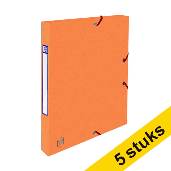 Oxford Top File+ orange elastobox, 25mm (5-pack) 260236 - 1