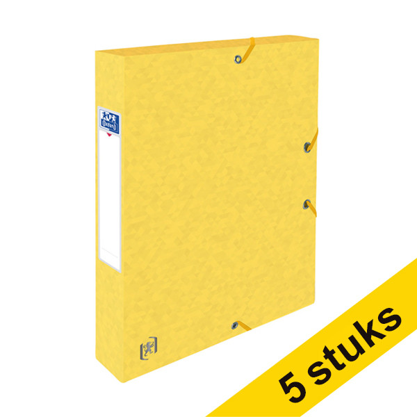 Oxford Top File+ yellow elastobox, 40mm (5-pack) 260240 - 1