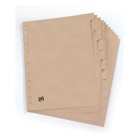 Oxford Touareg beige A4 cardboard tabs with 12 tabs (11 holes) 100204955 260322