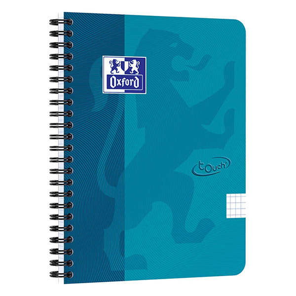 Oxford Touch light blue A5 checked spiral lecture block, 90 grams (70 sheets) 400104100 260154 - 1