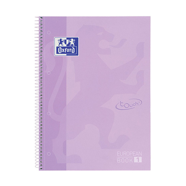 Oxford Touch pastel purple A4+ lined spiral lecture block, 90 grams (80 sheets) 400138325 260291 - 1