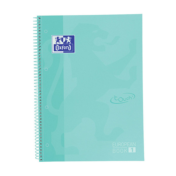 Oxford Touch pastel turquoise A4+ lined spiral lecture block, 90 grams (80 sheets) 400138326 260293 - 1
