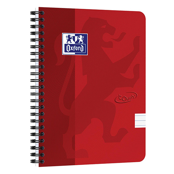 Oxford Touch red A5 ruled spiral block, 90 grams (70 sheets) 400103999 260151 - 1