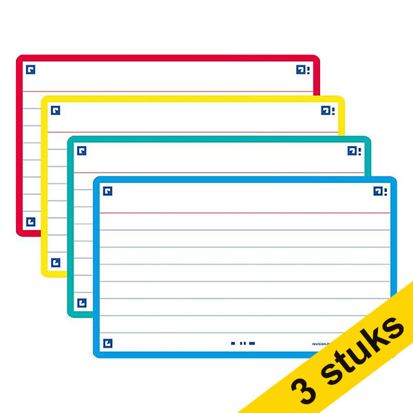 Oxford assorted A7 ruled flashcards (3 x 80-pack) 260274 - 1