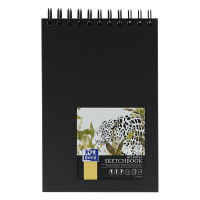 Oxford black A5 hardcover spiral sketch book, 225 grams (40 sheets) 400152645 237634