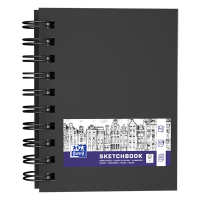 Oxford black A6 hardcover spiral sketch book, 100 grams (80 sheets) 400152649 237636