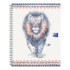 Oxford boho chic lion A4+ checked spiral block 4 holes, 90 grams (60 sheets) 400143832 260174 - 1