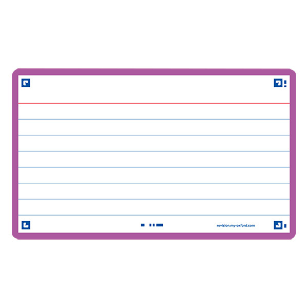 Oxford lilac A7 ruled flashcards (80-pack) 260197 - 1