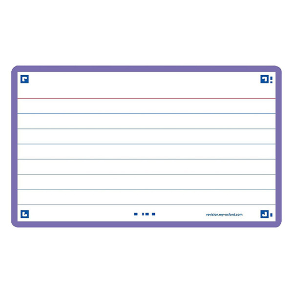 Oxford purple A7 ruled flashcards (80-pack) 260200 - 1
