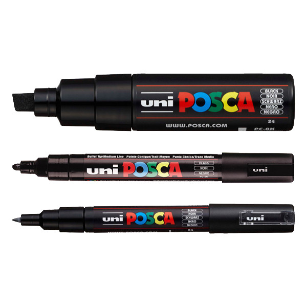 POSCA PC-1MC/5M/8K black paint marker set | 3-pack 424248 - 1