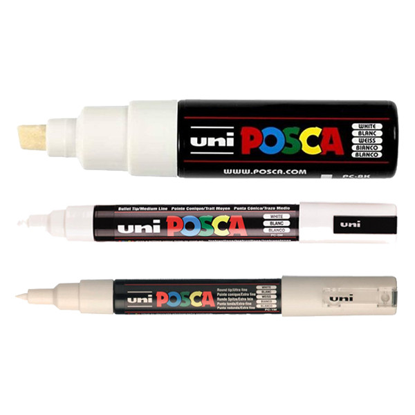 POSCA PC-1MC/5M/8K white paint marker set | 3-pack 424249 - 1