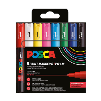 POSCA PC-1MC paint marker set, 0.7 - 1mm conical (8-pack) PC1MC/8AASS18 424067