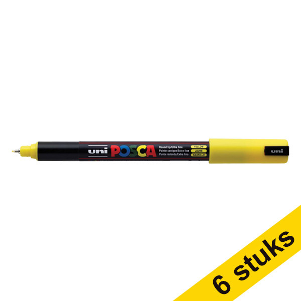 POSCA PC-1MR paint marker yellow (0.7mm round) (6-pack) 424269 - 1