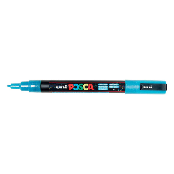 POSCA PC-3ML light blue glitter paint marker (0.9 - 1.3mm round) 424113 - 1