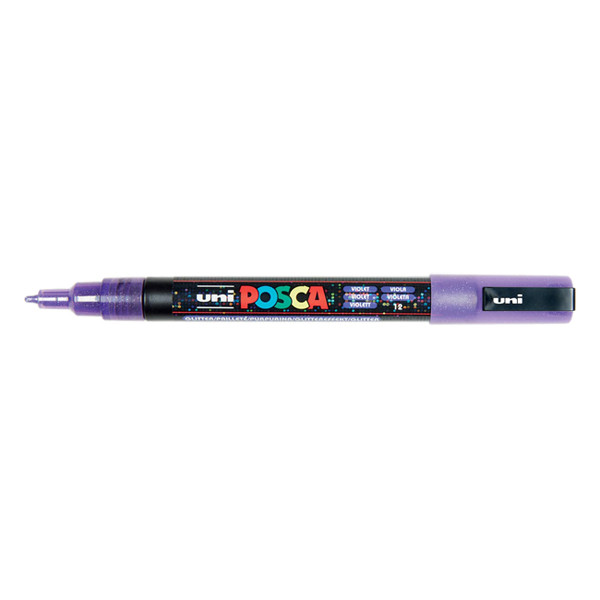 POSCA PC-3ML purple glitter paint marker (0.9 - 1.3mm round) 424120 - 1