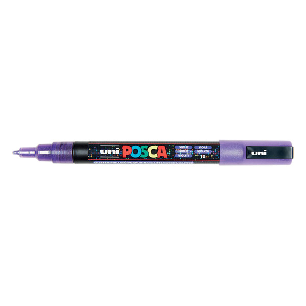 POSCA PC-3ML purple glitter paint marker  (0.9mm - 1.3mm round) PC3MLVT 424120 - 1