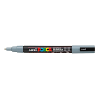 POSCA PC-3M grey paint marker (0.9 - 1.3mm round) | 6-pack