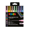 POSCA PC-3M pastel paint marker set, 0.9mm - 1.3mm round (8 pack)