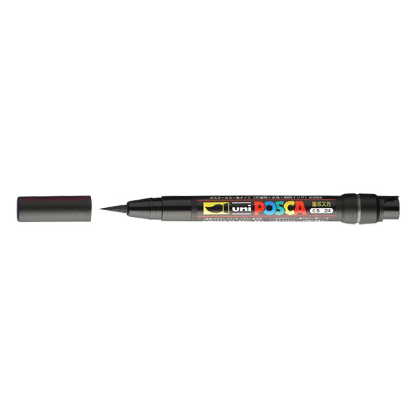 POSCA PCF-350 black brush paint marker (1mm brush) PCF350N 424004 - 1