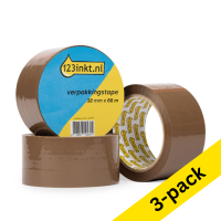 Packing tape 38mm x 66m (brown) | 123ink | 3-pack